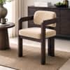 Burbon Solid Wood Upholstered Dining Chair in Walnut Finish Style 1