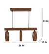 Hexagram 3 Series Brown Solid Wood Cluster Hanging Light