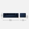 Texude Velvet 3 Seater Sofa Nvay in Blue Colour