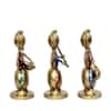 Desert Art Metal Handpainted Lady Musician Showpiece Set of 3