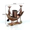 Desert Art Metal Handpainted Golden Boat Pen Stand