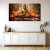 The Castle Decor Lord Buddha Meditation Wall Painting Wooden Framed 27x48 Inch (Style 25)