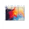 Truss Red Blue Pieces Ice Flame Abstract Canvas Wall Canvas Wall Prints Set of 3 Multicolor Matte