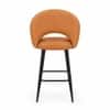 Doe Buck Luxury Tan Faux Leather Counter Height Bar Stool Chair with Black Metal Legs