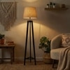 Adrienne Beige Jute Floor Lamp with Beige Jute Base