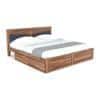 Nikos Sheesham Wood Queen Size Bed With Drawer Storage In Teak Finish