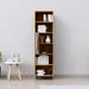 Hexa Engineered Wood Bookshelf Multipurpose Storage Rack in Giant Wood and Slate Grey Colour