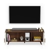 BLUEWUD Wilbrome Mini Engineering Wood Floor Standing TV Entertainment Unit Set Top Box Stand/TV Panel Cabinet with Shelves for Books & Decor Display Unit, Upto 55 Inches (Brown Maple & White)
