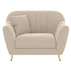 Rivo Velvet 1 Seater Sofa in Cream Color