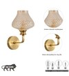 Angelo Single Light Wall Fitting In Brass  Finish Metal With Amber Crystal Glass