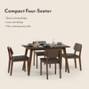 Lawson 4 Seater Dining Table Set (Chair Colour- Dark Brown, Finish- Walnut)