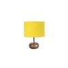 Kehlani Yellow cotton & solid wood table lamp