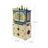 D'Dass Multi Color Mdf and Sheesham Wooden Temple With Cabinet For Pooja
