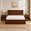 Vanya Solid Wood Comfort Queen Bed Hydraulic Storage Provincial Teak Finish Mattress 60 x 78 Inches
