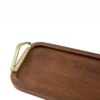 Metalsmith Wooden Serving Tray with Metal Handle Walnut Finish