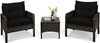 Carry Bird Wicker Patio Furniture Outdoor Balcony Chairs In Brown And Black Colour