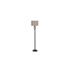 Claude Beige Natural Fiber Floor Lamp with Black Iron Base