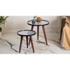 Warli Chitra Round Nesting Tables with Wooden Legs, Side Tables, Wooden Tables, Living Room Decor by A Tiny Mistake