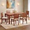 Atlas Crest Solid Wood 6 Seater Dining Table with Atlas Dining Chair set