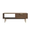 Velin Ridged Coffee Table with Drawer Dark Ash
