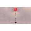 Clover Red Fabric Floor Lamp with Black Iron Base