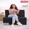 Usha Shriram Folding 1 Seater Single Foam Fold Out Sofa Cum Bed in Dark Grey Colour