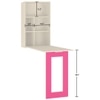 Calypso Kids Wall Mounted Folding Study Desk and Built In Bookshelf in Light Wood Barbie Pink Colour