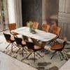 Paloma 8 Seater Pluto Spanish Ceramic Dining Table With Tulip Dining Chairs