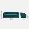 Camro Fabric Sofa (Teal Blue)