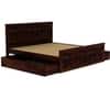 Moglis Solid Wood King  Size Bed With Drawer Storage (Walnut Finish)