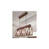 Symmetric Brown Solid Wood Cluster Hanging Light