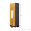 Hexa Red Wooden 2 Door Wardrobe with 4 Shelves in Giant Wood and Slate Grey Colour