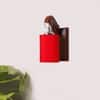 Devansh Solid Wood Electric Wall Light in Brown Colour with Red Shade Count of 1 Light