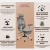 Marvel Pro Ergonomic High Back Study Chair with Legrest in Grey Colour