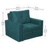 Eden  Pull Out Sofa cum Bed  in T Blue Colour