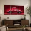The Castle Decor Red Porsche GT3 Sports Car Wall Art Set of 3 16x24 Inch