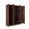 Julian Engineered Wood 4 Door Mirror Wardrobe In Walnut Finish
