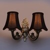 Devansh Dual Gold  Antique Wall Mounted Lamp With Black  Cotton Shade