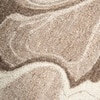 Handmade Natural Wool Shaped Rug Abstract Marble Beige 3 x 5 Feet Carpet