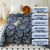 Blue Floral 300 Cms Cotton Double Bed Size Comforter From Threads