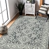 Kaylie Slate Gray Geometric Hand-Tufted Wool 7.5X5 Feet Carpet