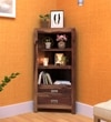 Corner Solid Wood  Bookshelf in Provincial Teak Finish