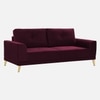 Nency Velvet 3 seater Sofa Red wine