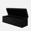 Edin Velvet 2 Seater Upholstered Bench with Storage Black Colour