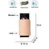 Devansh Solid Wood Electric Wall Light in Brown Colour with Beige Shade Count of 1 Light