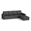 Apollo Compact Sofa (Colour : Steel, Cushion : Soft, Back Type : High Back, Seating Capacity : Right Aligned 3 Seater + Right Aligned Chaise)