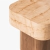 Nouve Solid Wood Side Table in Clear Lacquer Finish
