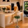 Doe Buck Linon Adjustable Bar Stool in Green Colour with Chrome Base