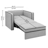 Elano Modern Premium 1 Seater Velvet Pull Out Sofa Cum Bed with Improted Mechanism In Grey Color