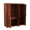 Mars 3 Door Solid Wood Wardrobe in Natural Finish
